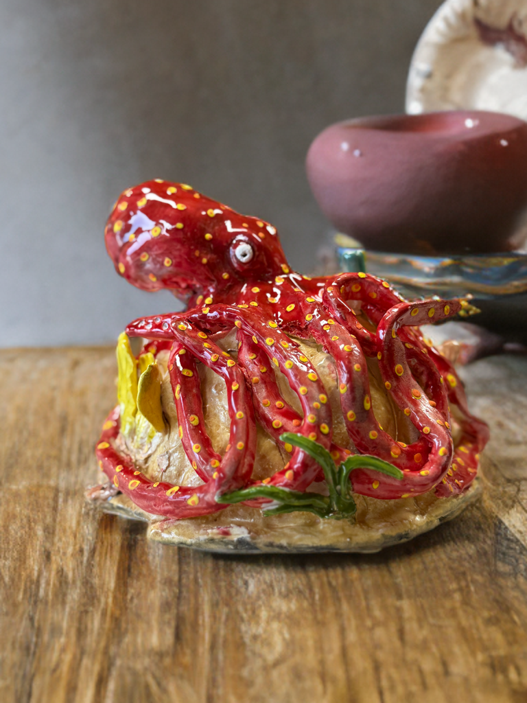 Handcrafted Ceramic Octopus Sculpture