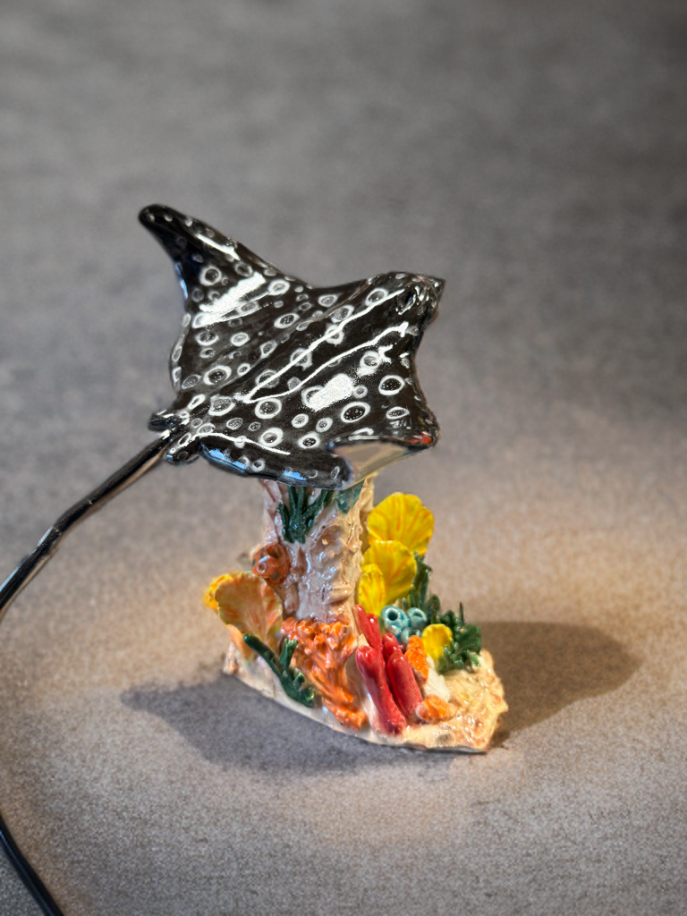 Handcrafted Ceramic Eagle Ray Sculpture