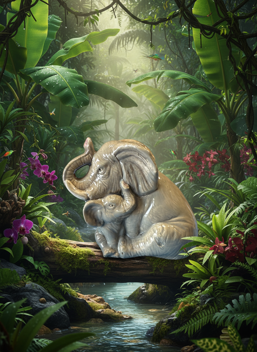 Elephant and baby