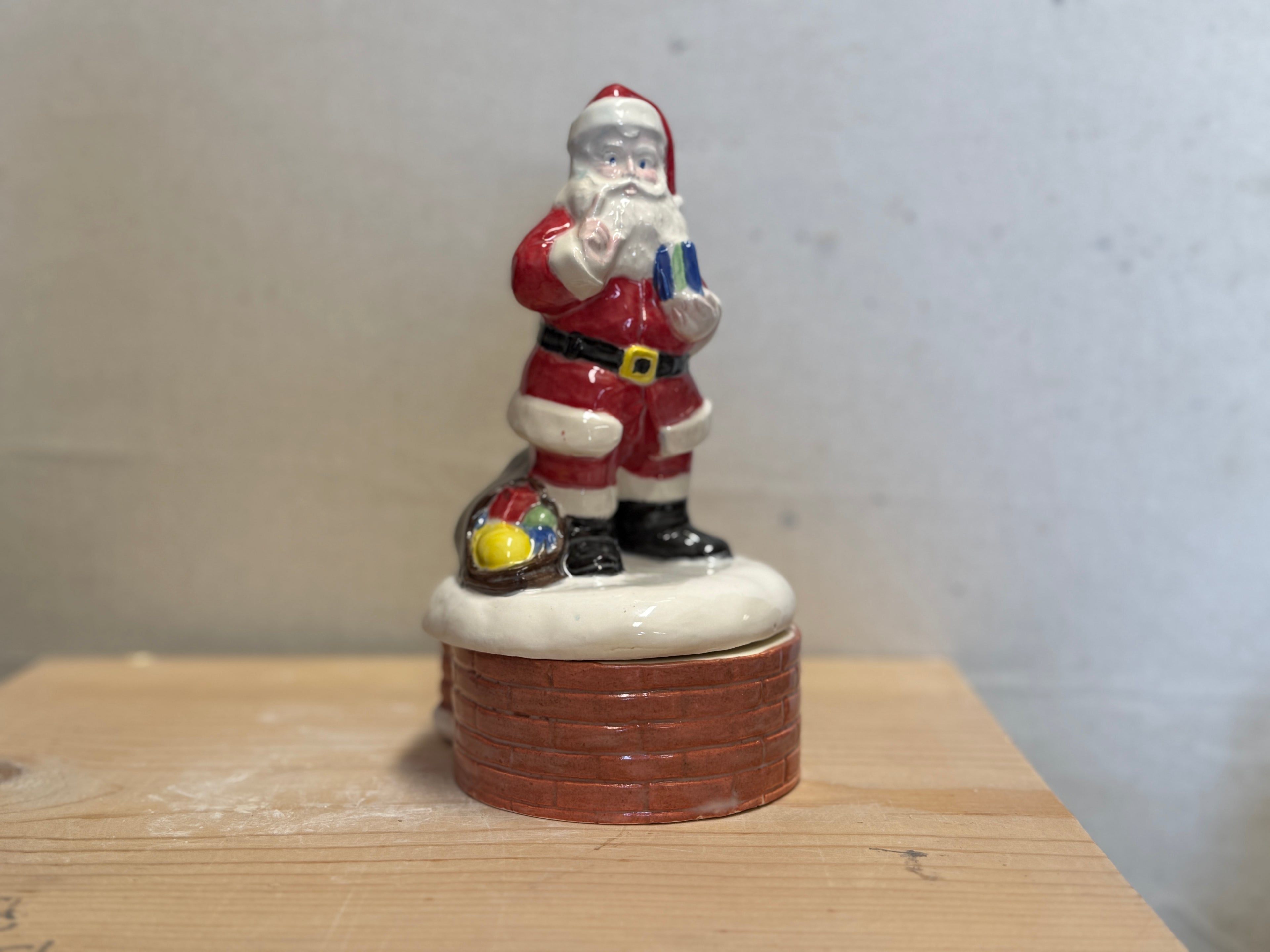 Ceramic Santa Music Box