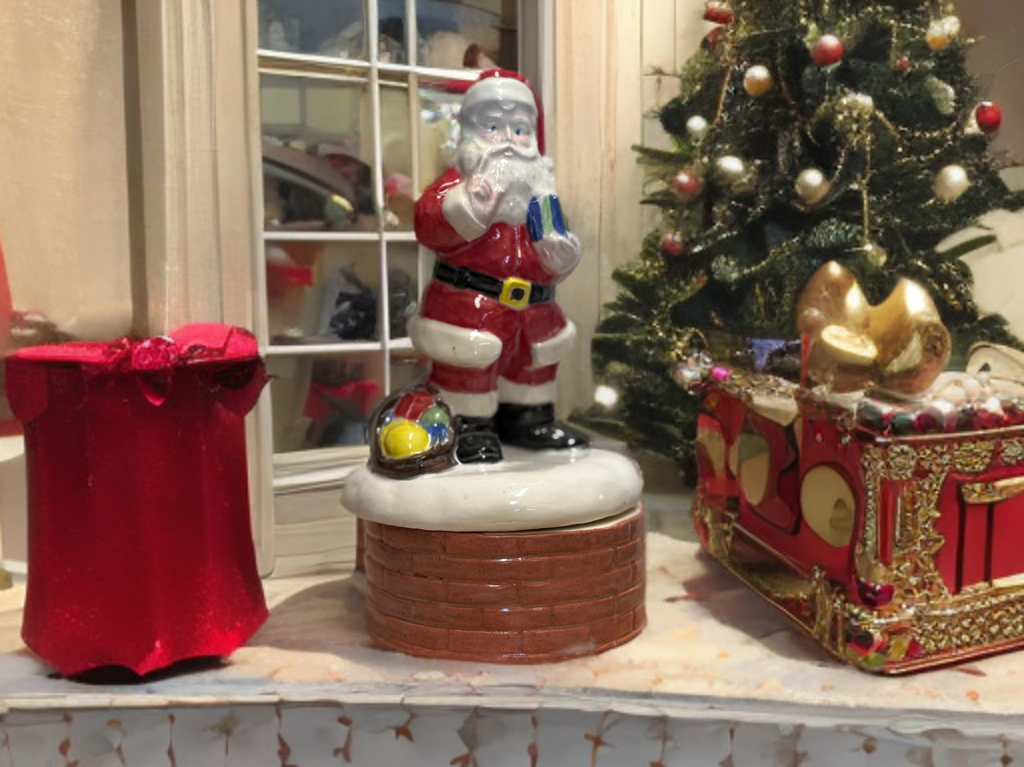 Ceramic Santa Music Box