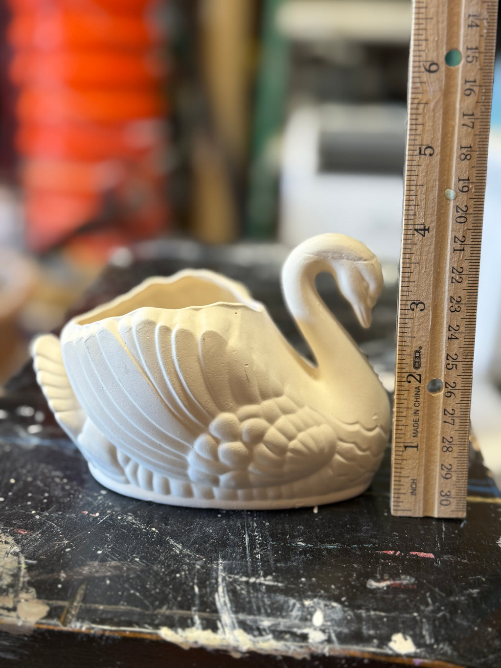 Paint Your Own Swan Planter - Bisque Ceramic