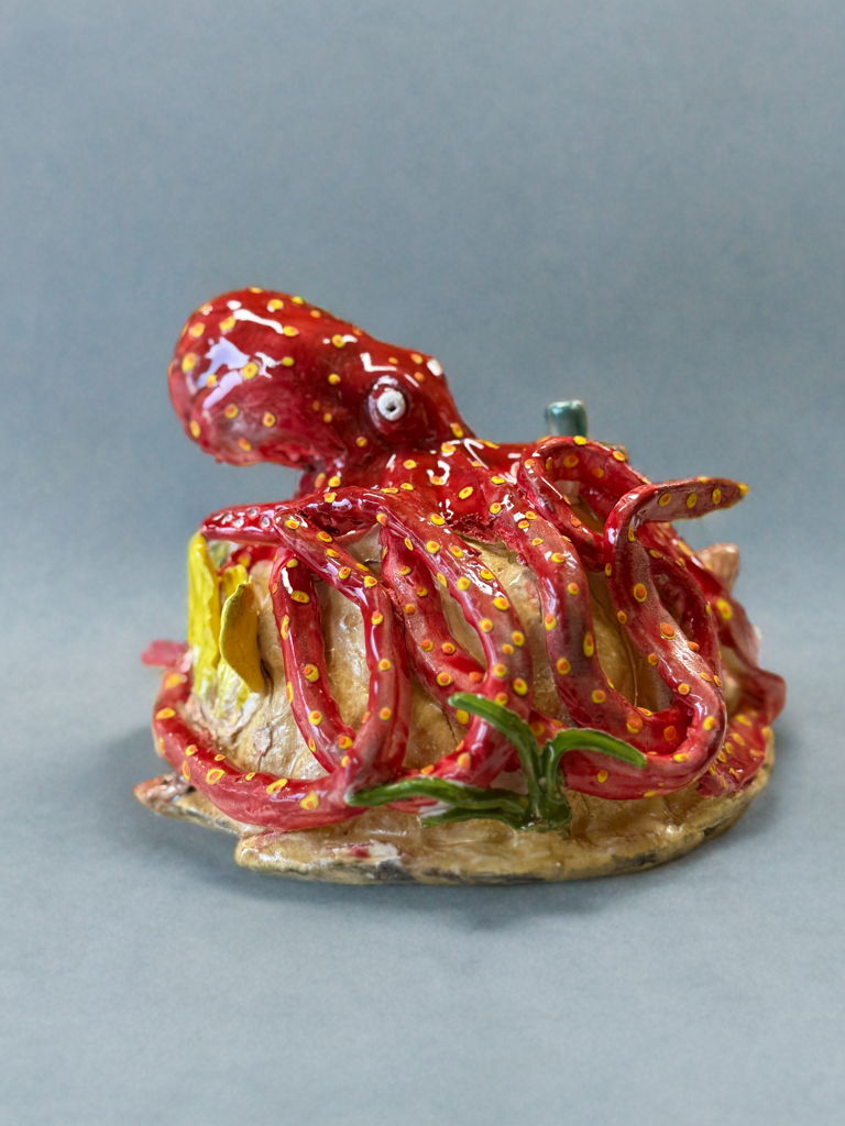 Handmade Ceramic Octopus Sculpture