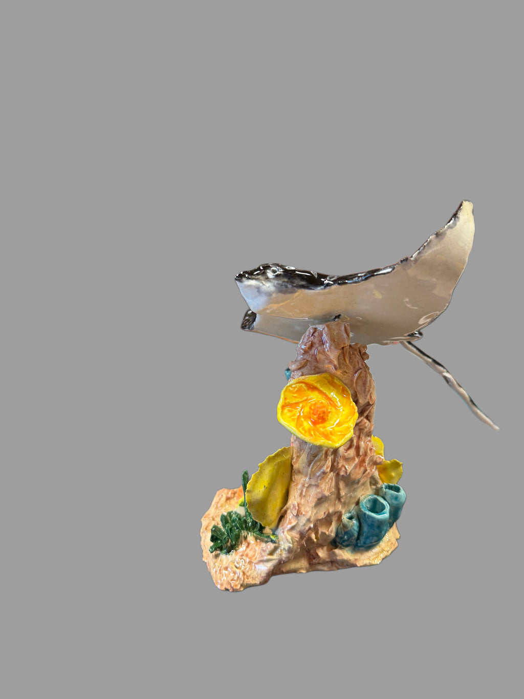 Handcrafted Ceramic Eagle Ray Sculpture