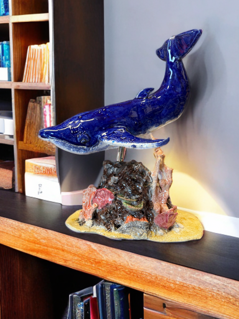 Handcrafted Ceramic Whale Sculpture