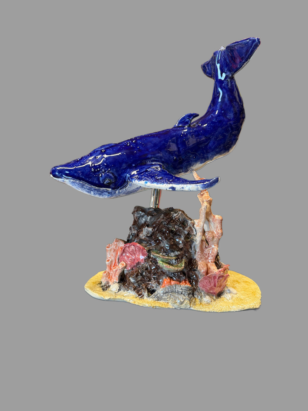 Handcrafted Ceramic Whale Sculpture