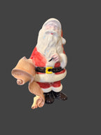 Vintage Ceramic Santa Claus Figurine with Scroll
