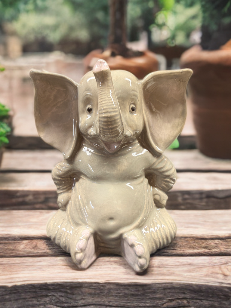 Handcrafted Ceramic Elephant Sculpture