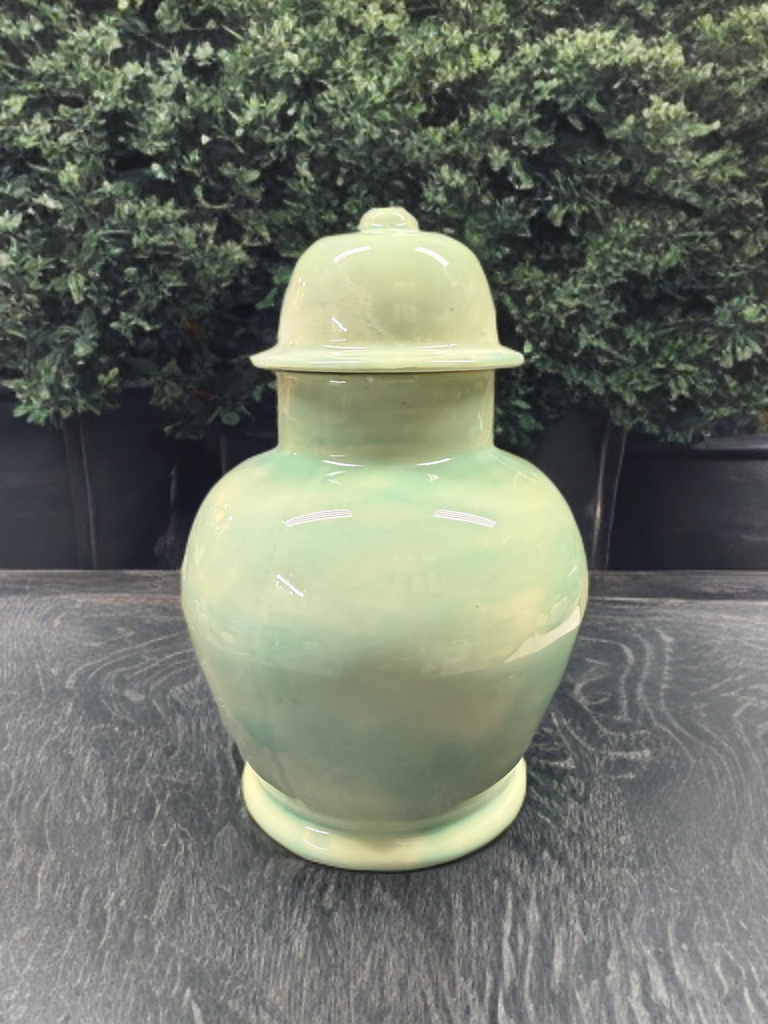 Celadon Ceramic Ginger Jar with Lid