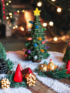 Vintage-Style Ceramic Christmas Tree with Lights