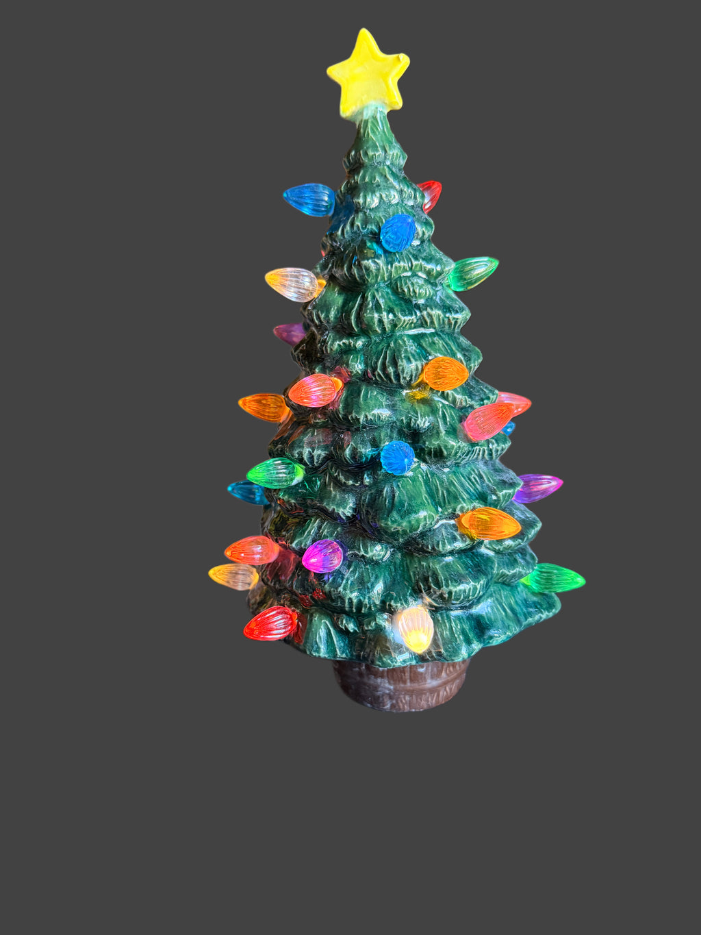 Vintage-Style Ceramic Christmas Tree with Lights