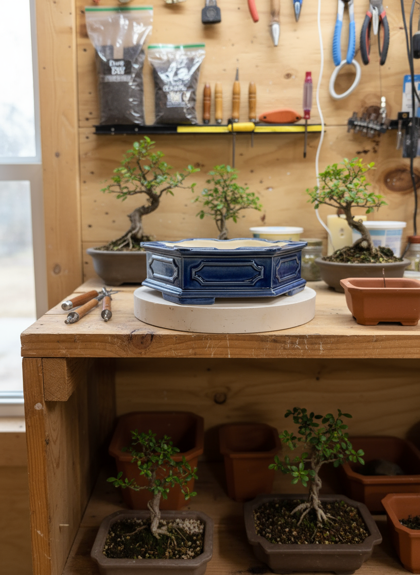 Blue Star Bonsai Pot