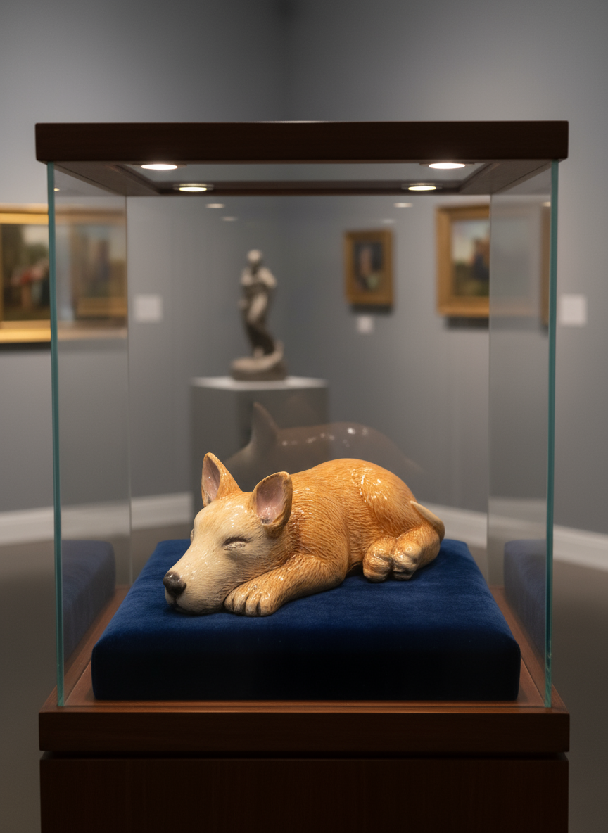 Ceramic Sleeping Corgi Figurine