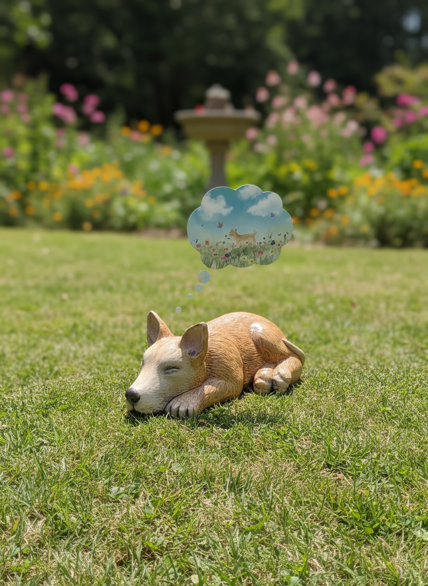 Ceramic Sleeping Corgi Figurine